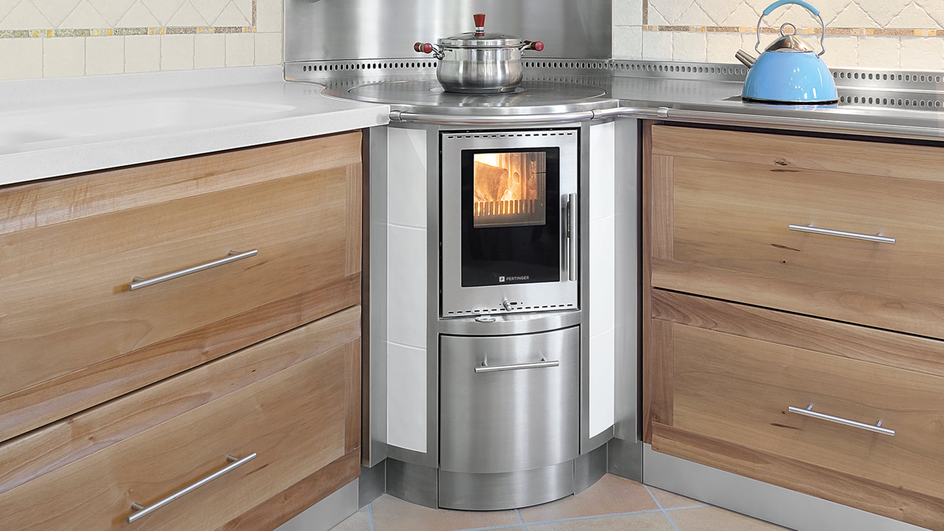 Cocina de leña Pertinger 100XL de la línea Panorama.