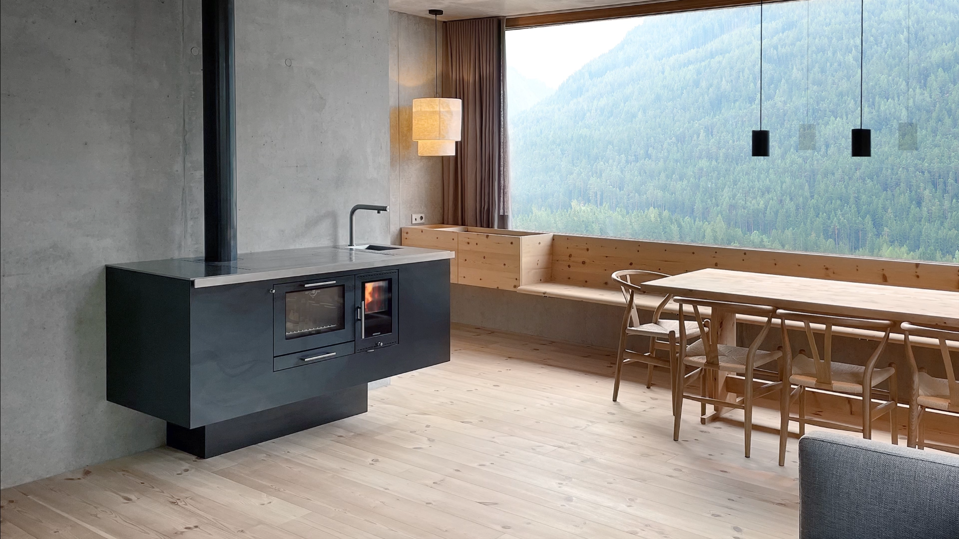 Cocina de leña Pertinger 100XL de la línea Panorama.