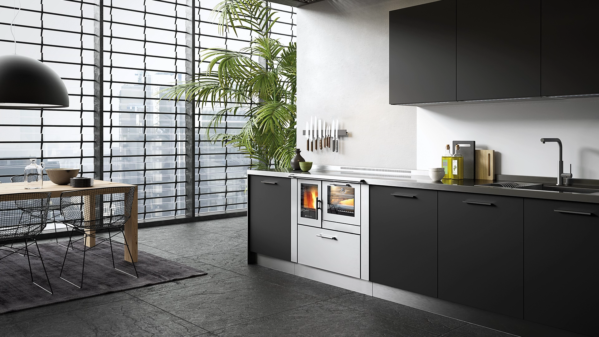 Cocina de leña Pertinger 100XL de la línea Panorama.