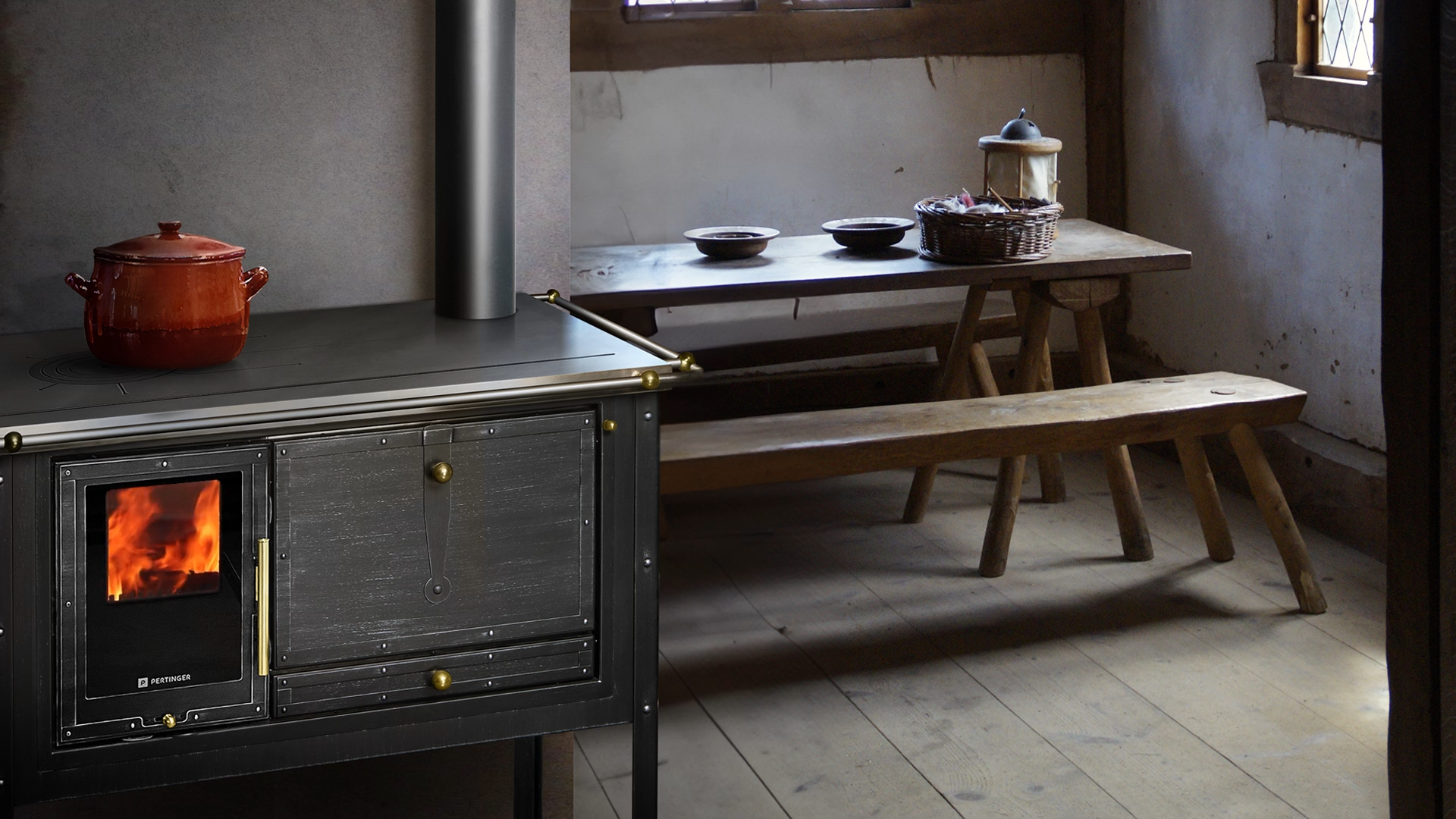 Cocina de leña Pertinger 100XL de la línea Panorama.