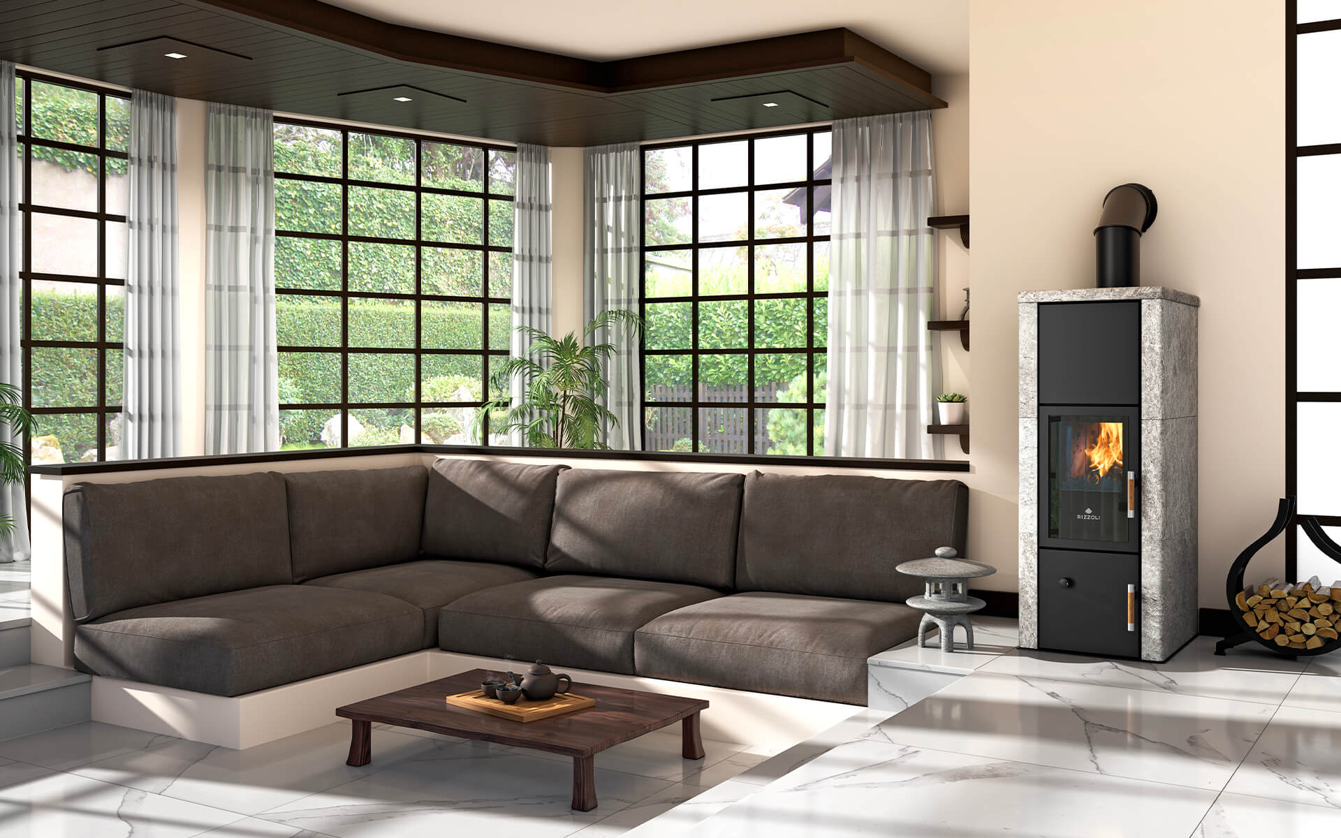 Una cocina con una termococina de la marca Rizzoli a un lado